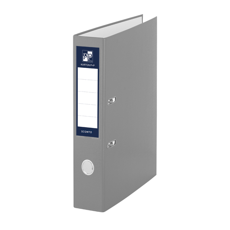Pořadač A4 poloplast páka 5cm SCONTO šedý KARTONPP
