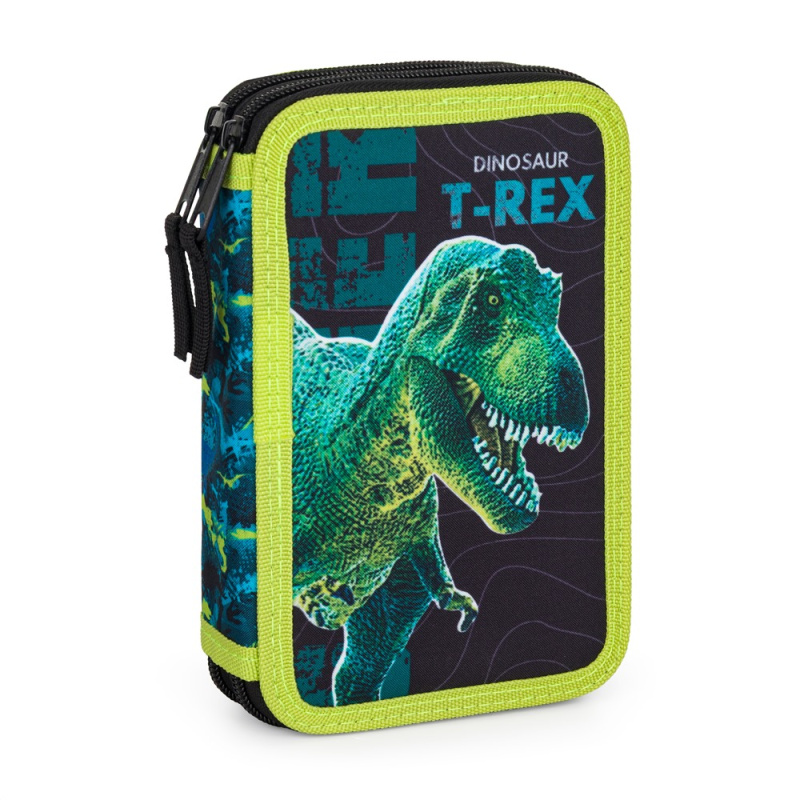 Oxybag Penál 2 patrový prázdný Premium Dinosaurus