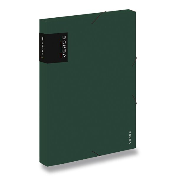 Krabice PP s gumou A4 VERDE zelená KARTONPP