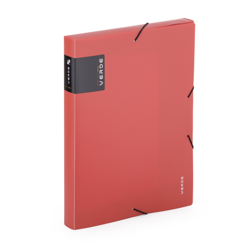 Krabice PP s gumou A4 VERDE cihlová KARTONPP