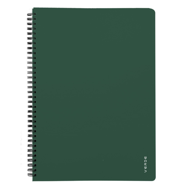 Karton P+P Blok s boční vazbou Twin wire VERDE - A4, 60 listů, linkovaný, zelený