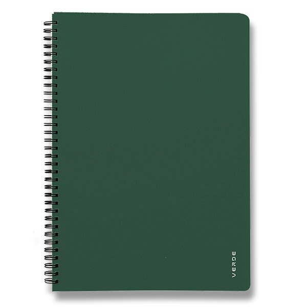 Karton P+P Blok s boční vazbou Twin wire VERDE - A4, 60 listů, linkovaný, zelený