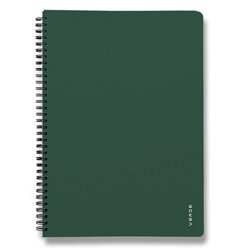 Karton P+P Blok s boční vazbou Twin wire VERDE - A4, 60 listů, linkovaný, zelený