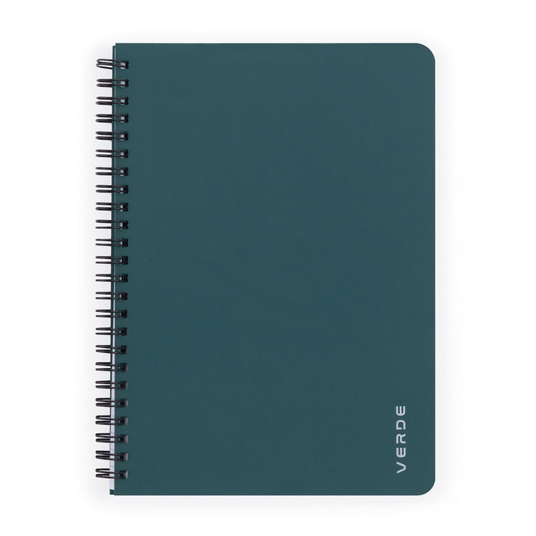 Karton P+P Blok s boční vazbou Twin wire VERDE - A5, 60 listů, linkovaný, zelený