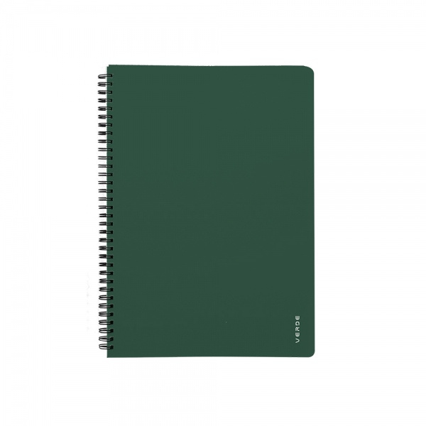 Karton P+P Blok s boční vazbou Twin wire VERDE - A5, 60 listů, linkovaný, zelený