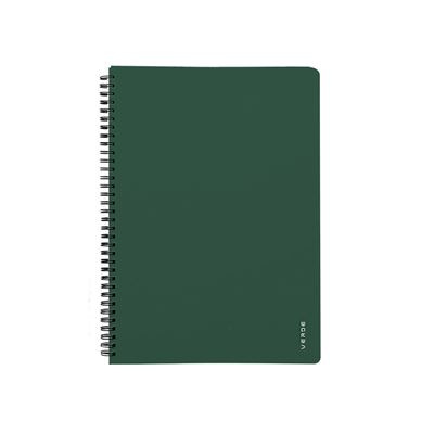Karton P+P Blok s boční vazbou Twin wire VERDE - A5, 60 listů, linkovaný, zelený