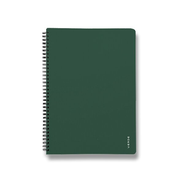 Karton P+P Blok s boční vazbou Twin wire VERDE - A5, 60 listů, linkovaný, zelený