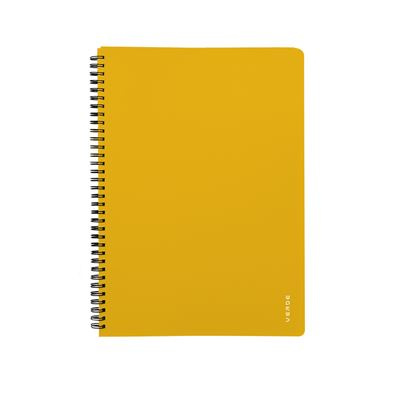Karton P+P Blok s boční vazbou Twin wire VERDE - A5, 60 listů, linkovaný, hořčice