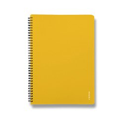Karton P+P Blok s boční vazbou Twin wire VERDE - A5, 60 listů, linkovaný, hořčice