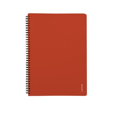 Karton P+P Blok s boční vazbou Twin wire VERDE - A5, 60 listů, linkovaný, cihlový