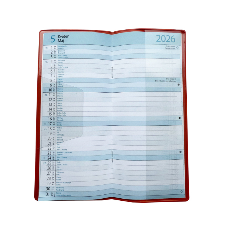 Diář měsíční PVC 2026 Šedý