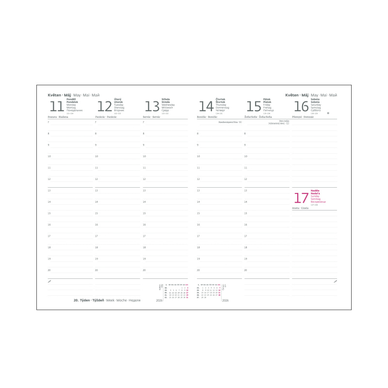 Diář 2026 týdenní A5 hořčicový