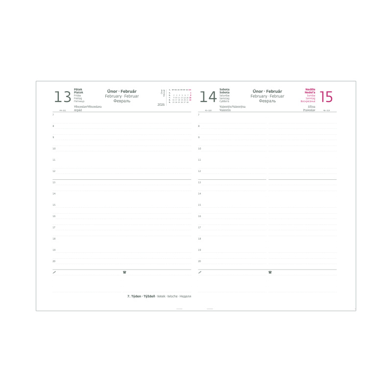 Denní diář A5 2026 Verde zelený