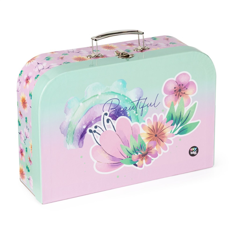 OxyBag Kufřík lamino Flowers 34 cm
