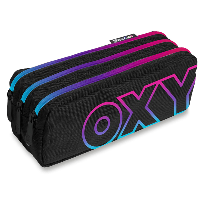 Etue Oxbag Rainbow Pink tři zipy