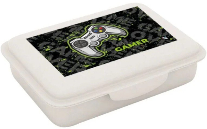 Karton P+P Box na svačinu s přihrádkou Gamer