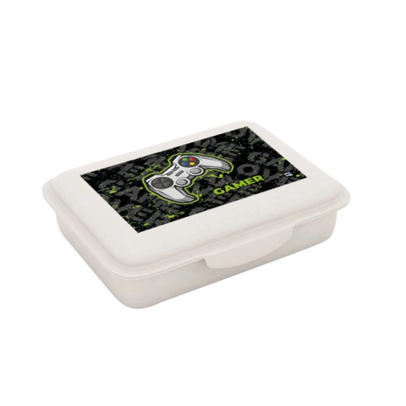 Karton P+P Box na svačinu s přihrádkou Gamer