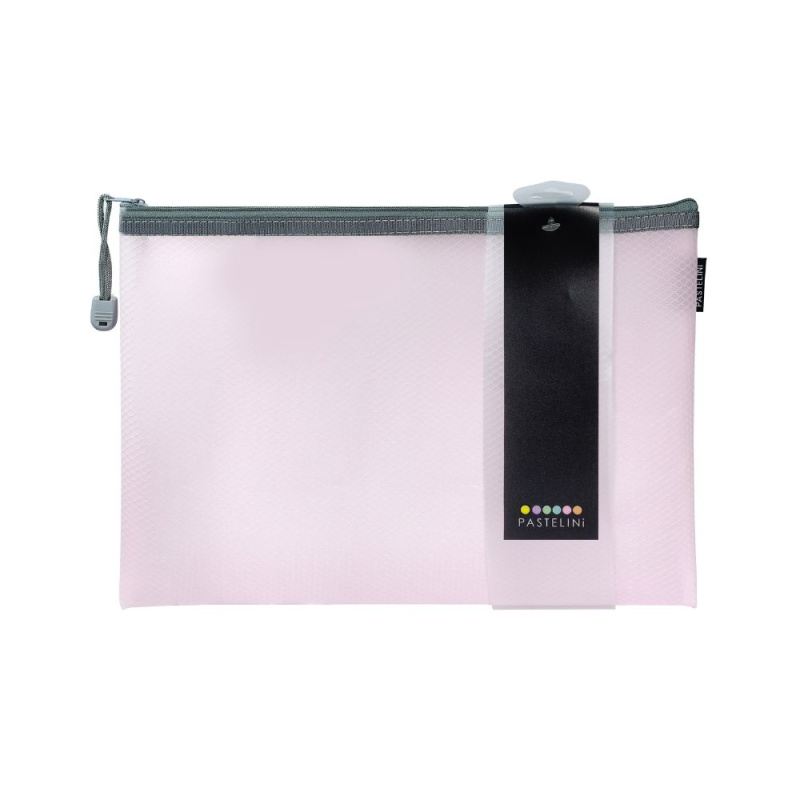 Síťovaná obálka se zipem růžová A4 Pastelini