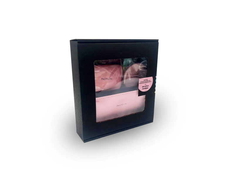 Dárková sada PASTELINI růžová – peněženka, kosmetická taštička, zrcátko a manikúra