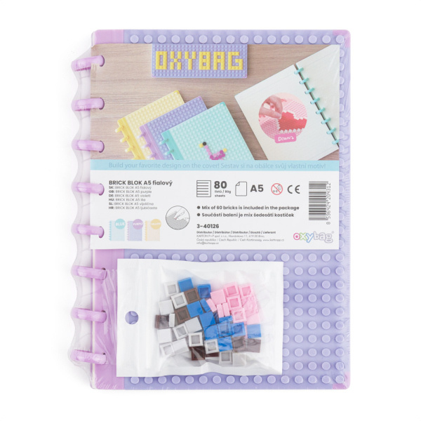 Blok A5 Brick blok fialový KARTONPP