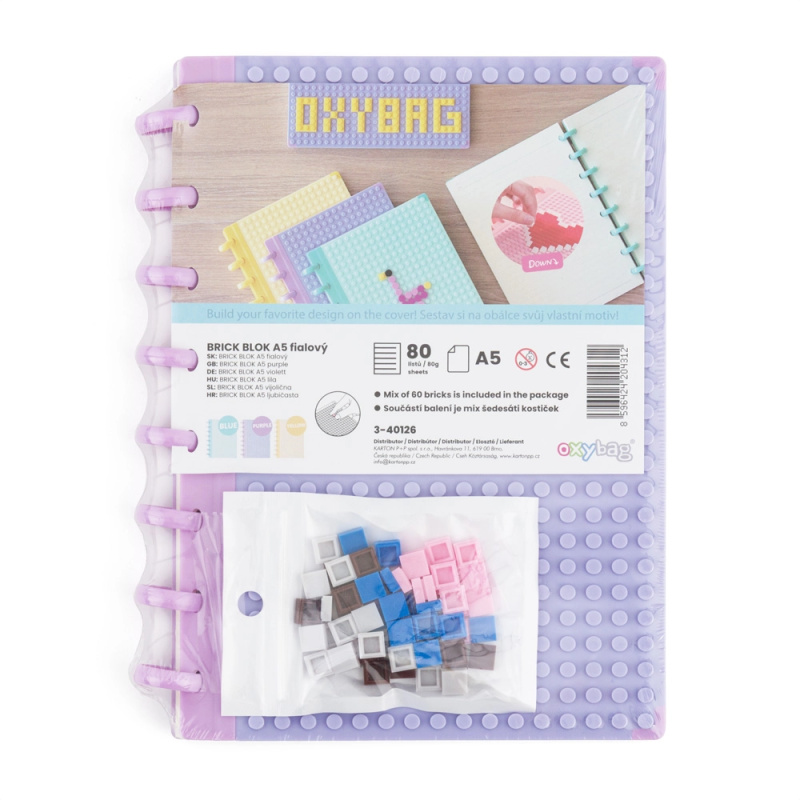 Blok A5 Brick blok fialový KARTONPP