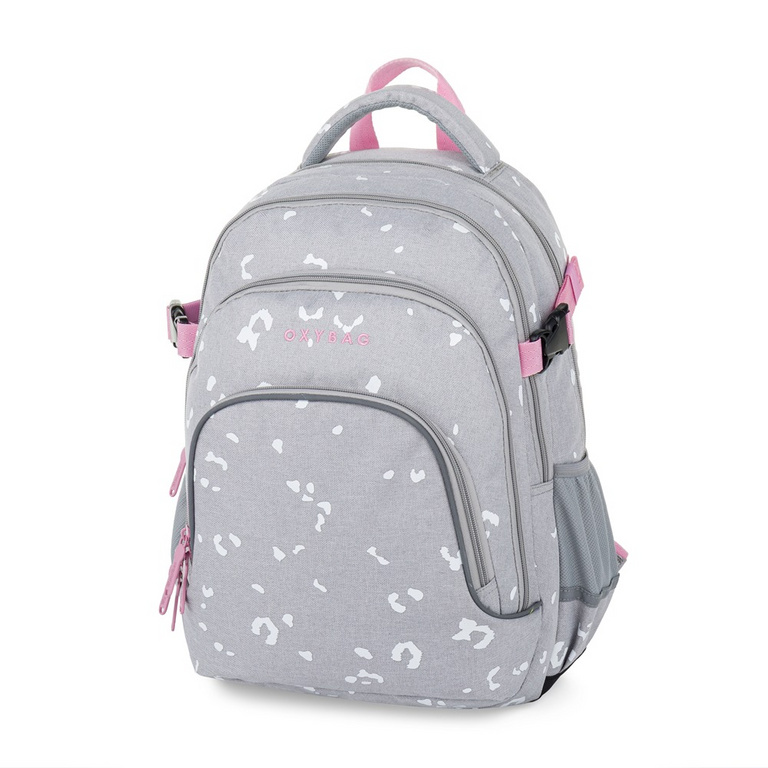 Studentský batoh OXY SCOOLER Grey geometric KARTONPP