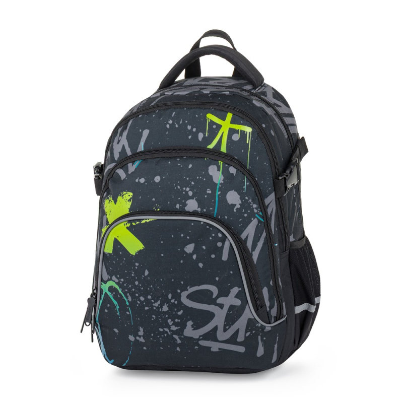 Studentský batoh OXY SCOOLER Graffiti Blue KARTONPP