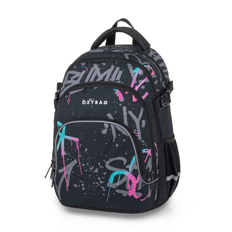 Studentský batoh OXY SCOOLER Graffiti Pink KARTONPP