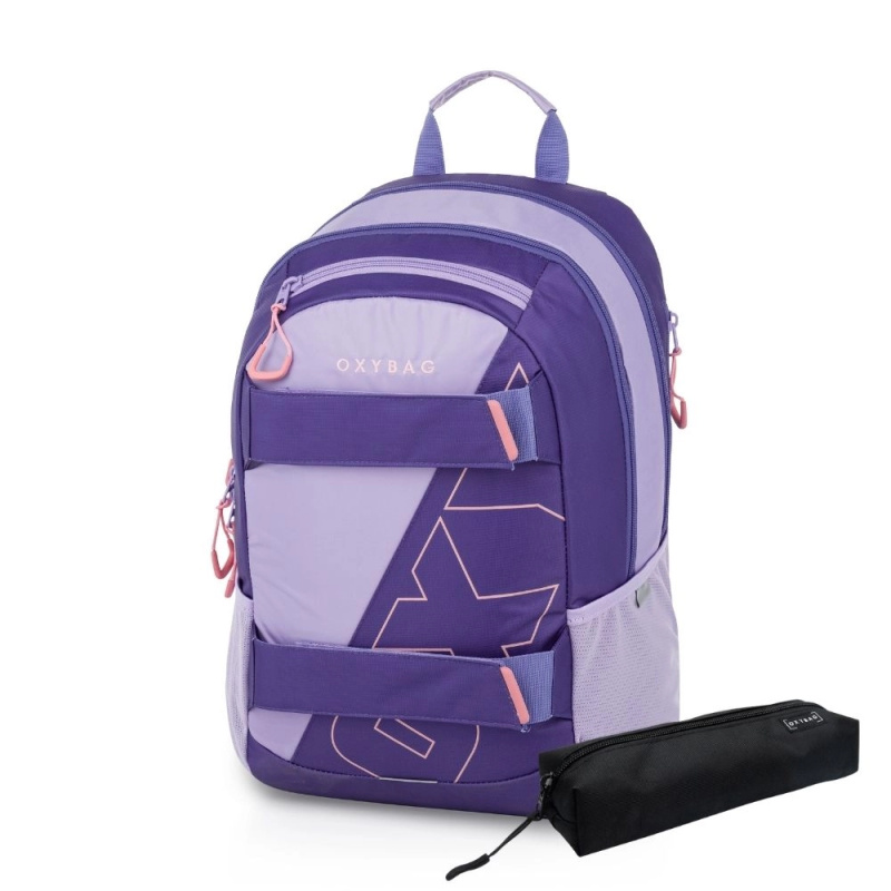 Studentský batoh + etue OXY Sport Half violet KARTONPP
