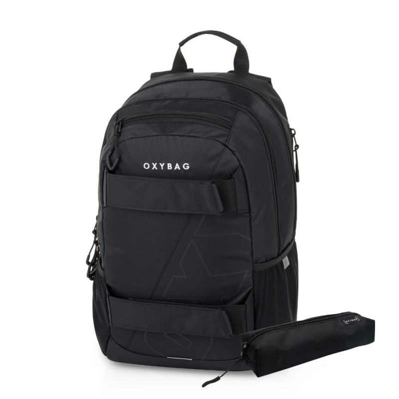 Studentský batoh + etue OXY Sport Black KARTONPP