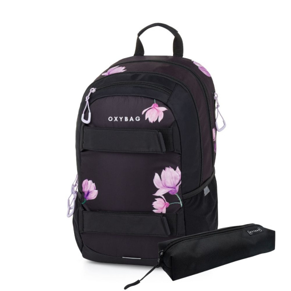 Studentský batoh + etue OXY Sport Flowers KARTONPP