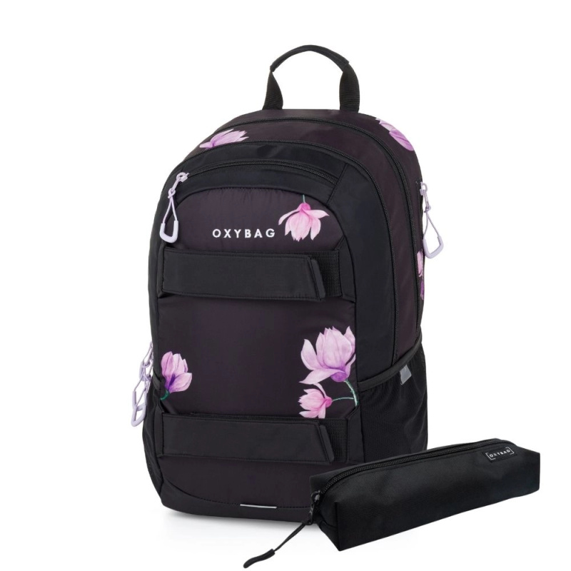 Studentský batoh + etue OXY Sport Flowers KARTONPP