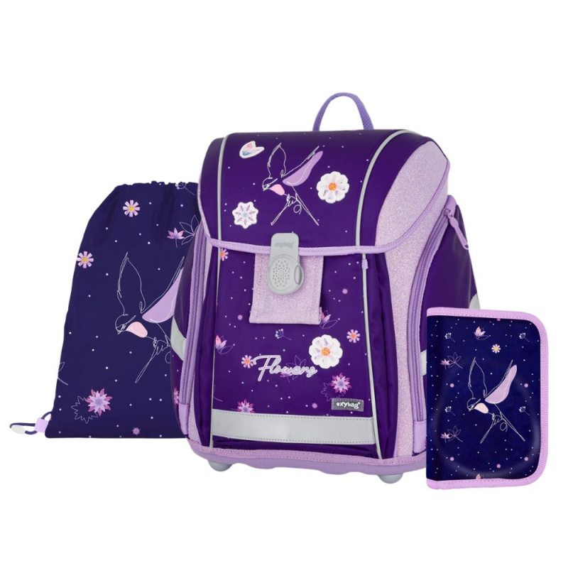Školní set 3ks PREMIUM LIGHT Flowers KARTONPP
