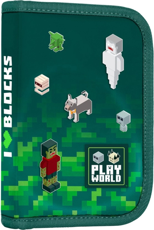 Penál 1 p. 2 chlopně, prázdný Playworld KARTONPP