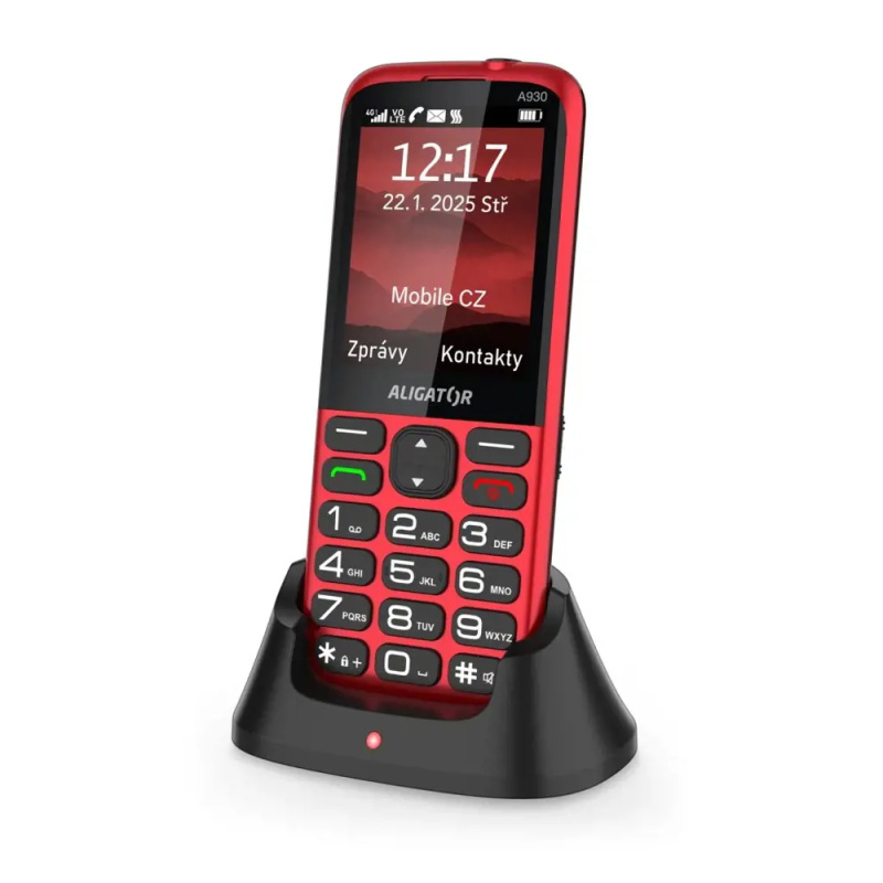 Aligator A930 GPS Senior Red Červená