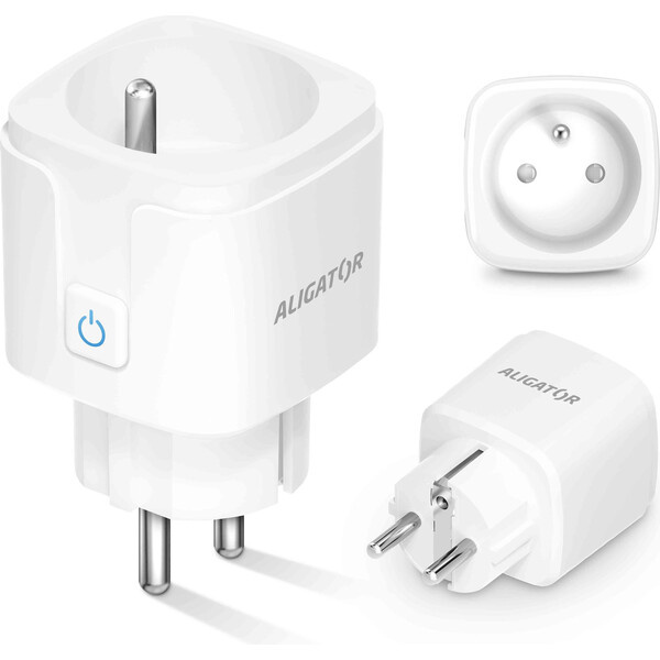 ALIGATOR chytrá Wi-Fi zásuvka s měřením spotřeby  Bílá