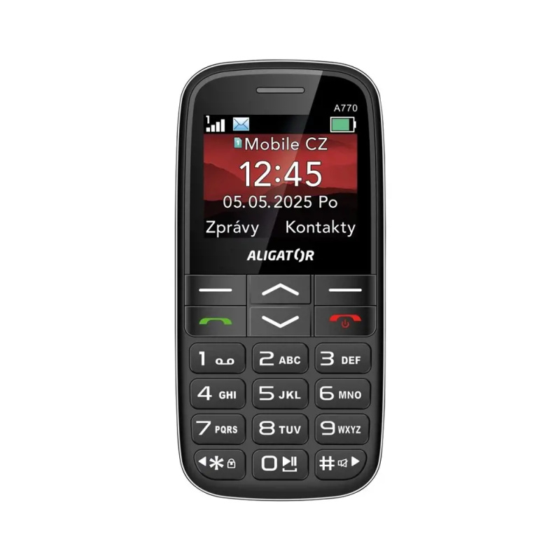ALIGATOR A770 Senior + stolní nabíječka černý Černá