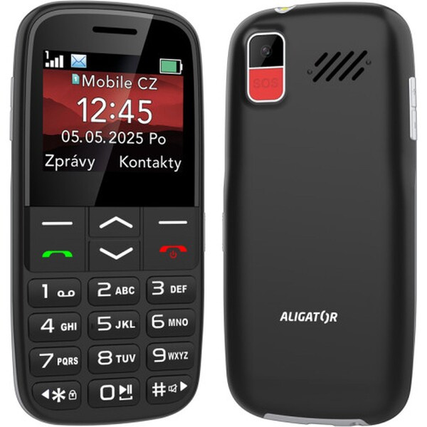ALIGATOR A770 Senior + stolní nabíječka černý Černá