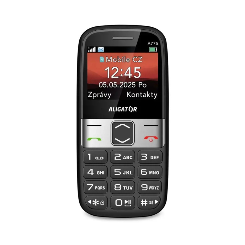 ALIGATOR A775 Senior + stolní nabíječka černý Černá