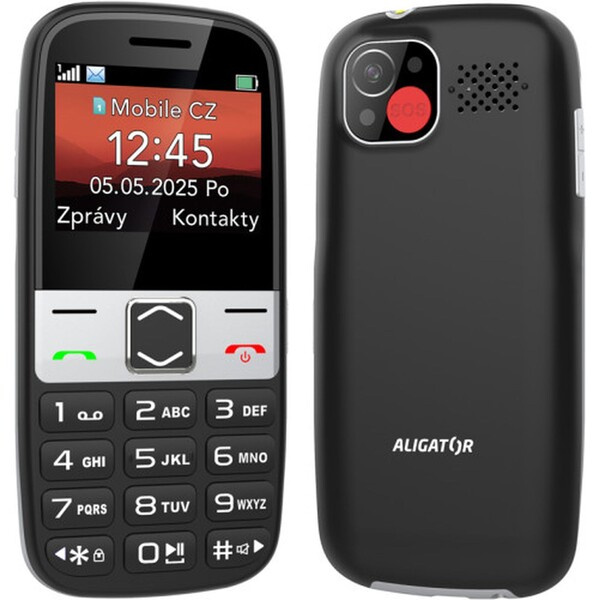 ALIGATOR A775 Senior + stolní nabíječka černý Černá