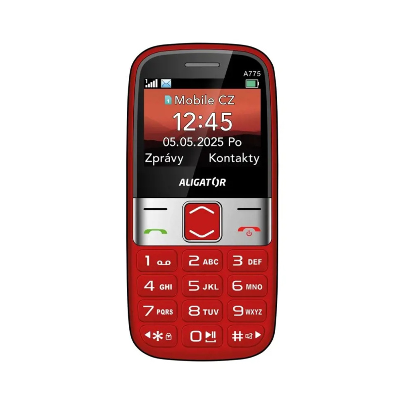 ALIGATOR A775 Senior + stolní nabíječka červený Červená