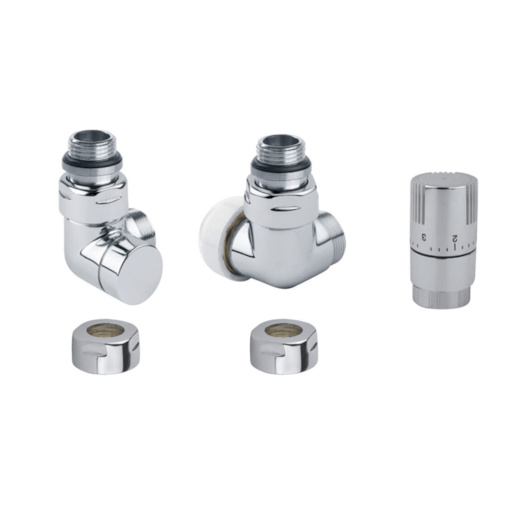 Termostatická sada ISAN úhlová pravá nerez O39NUAR106