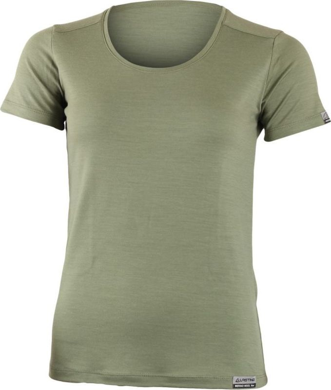 Dámské merino triko LASTING Irena khaki Velikost: S