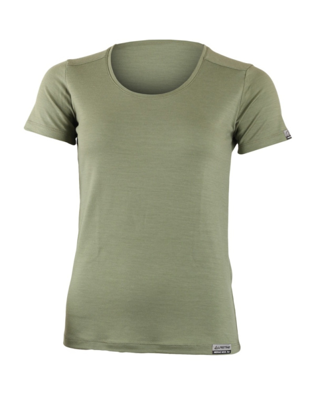 Dámské merino triko LASTING Irena khaki Velikost: S