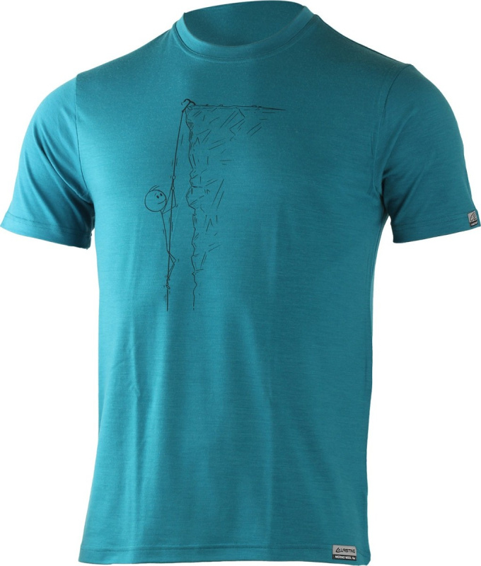 Pánské merino triko LASTING Horal modré Velikost: XL