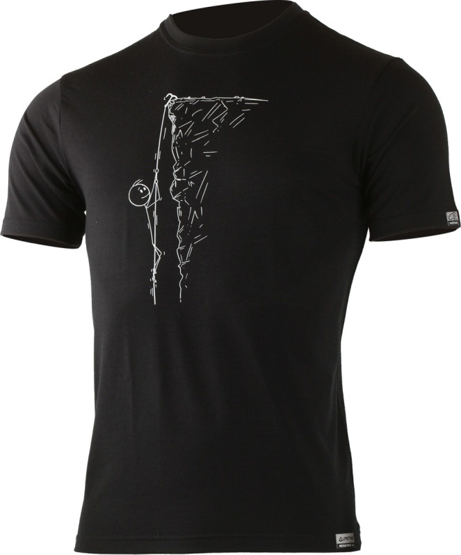 Pánské merino triko LASTING Horal černé Velikost: M