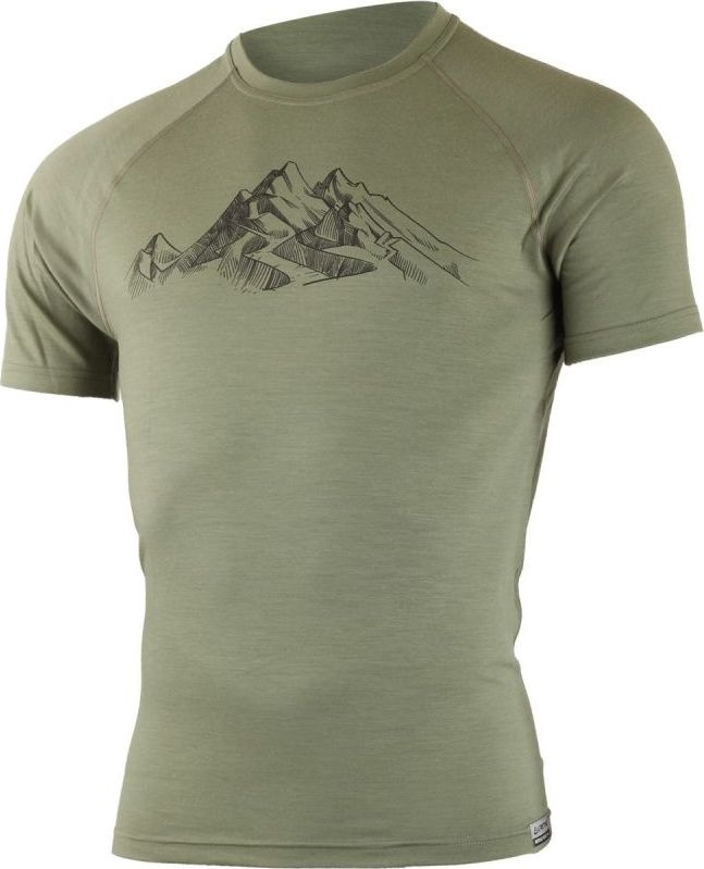 Pánské merino triko LASTING Hill zelené Velikost: S