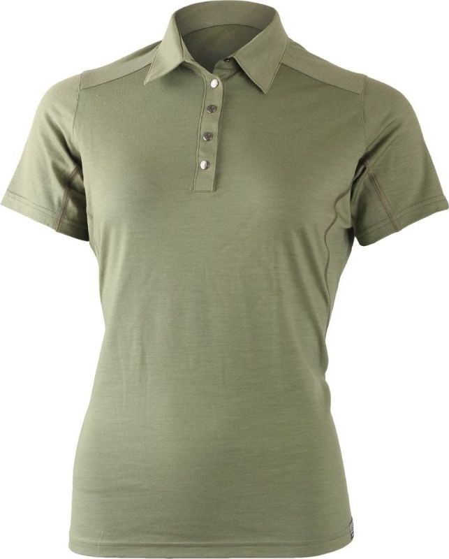 Dámská merino polo košile LASTING Alisa khaki Velikost: S