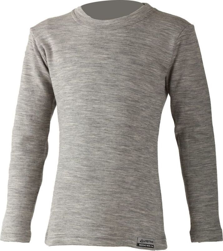 Dětské merino triko LASTING Lony šedý melír Velikost: 120