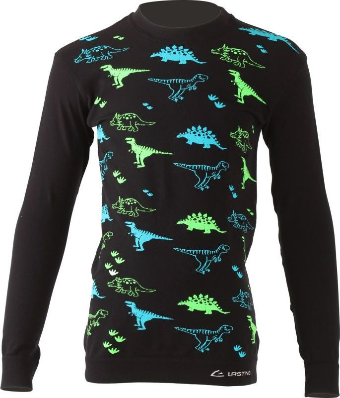 Dětské funkční triko LASTING Dino černé Velikost: 134-146